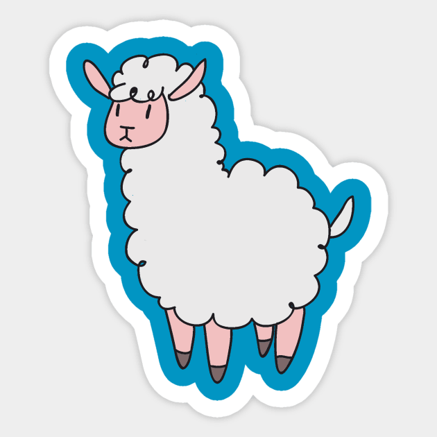 White Llama Sticker by saradaboru